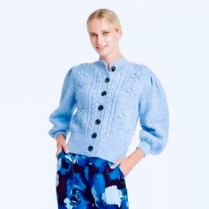 WHO WHAT WEAR Chic Blue Knit Cardigan